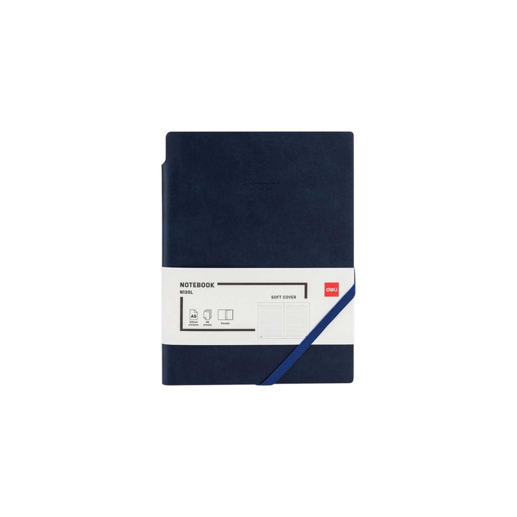Deli-Lether Cover Notebook A5-96SH 80G Blue 