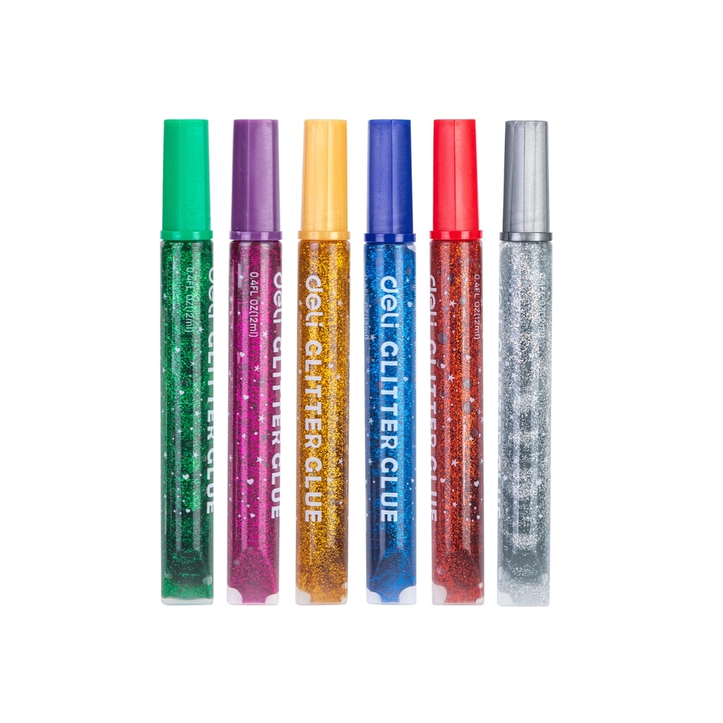 Deli-EA71101 Glitter Glue, 12ML*6