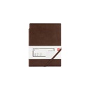 Deli - Leather Cover Notebook A5-96SH 80G Brown