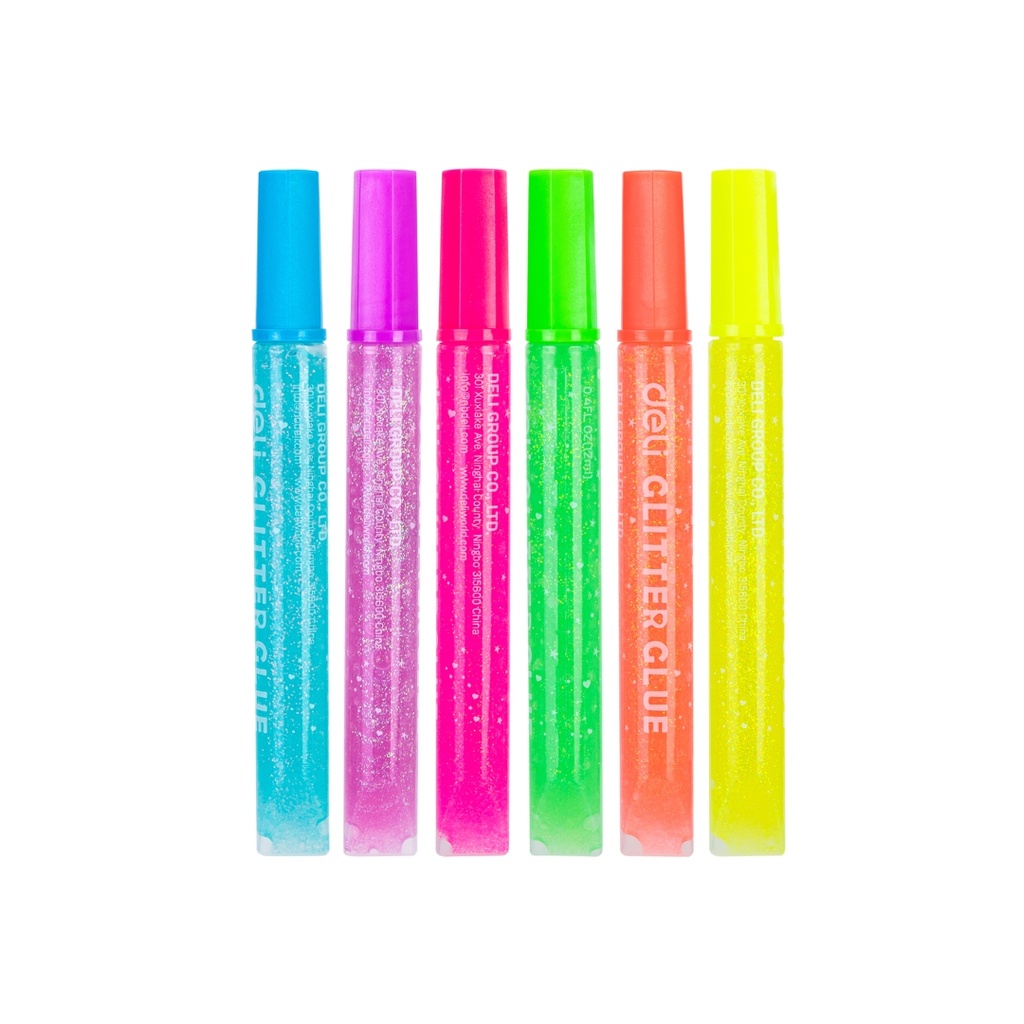 Deli-EA71301 Glitter Glue, 12ML*6