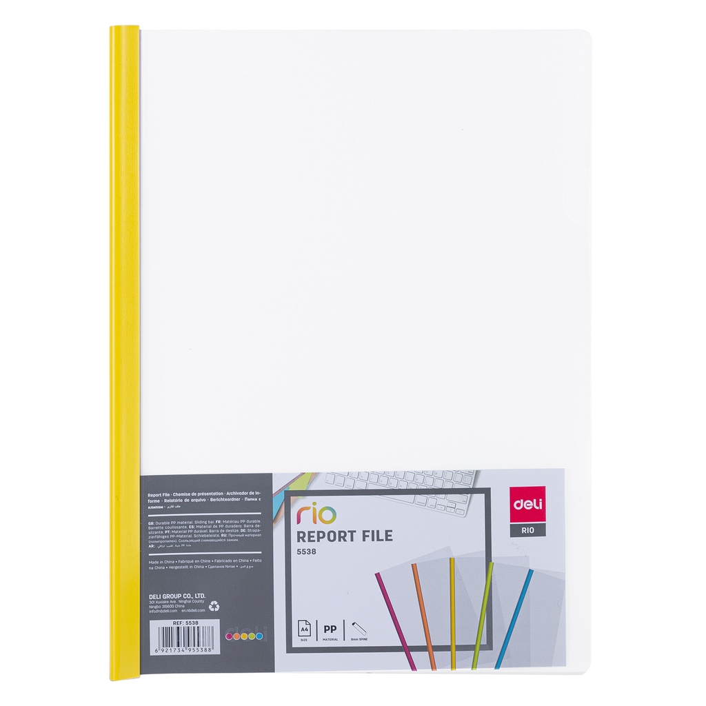 Report Cover Deli Rio Sliding Bar 8mm A4 5538