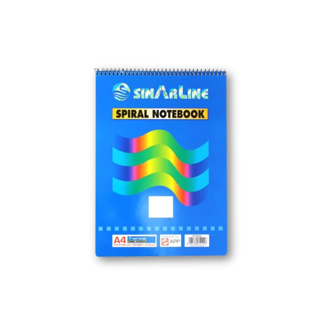 Sinarline Side Spiral Notebook A4 295x210 mm ,70sh
