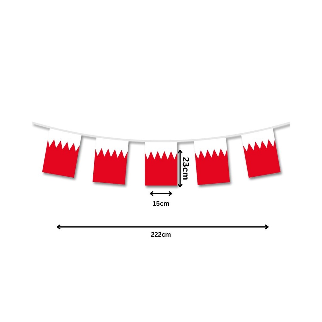 Bahrain Flag Bunting , Paper,  size 23 X 15 cm 