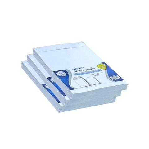 Sadaf - Envelopes White Size 10" X 7", 100 GSM , 50 Pcs