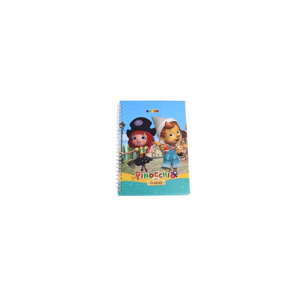 Cartoon Spiral Notebook Single Line 80Sh A5 Hard Cover