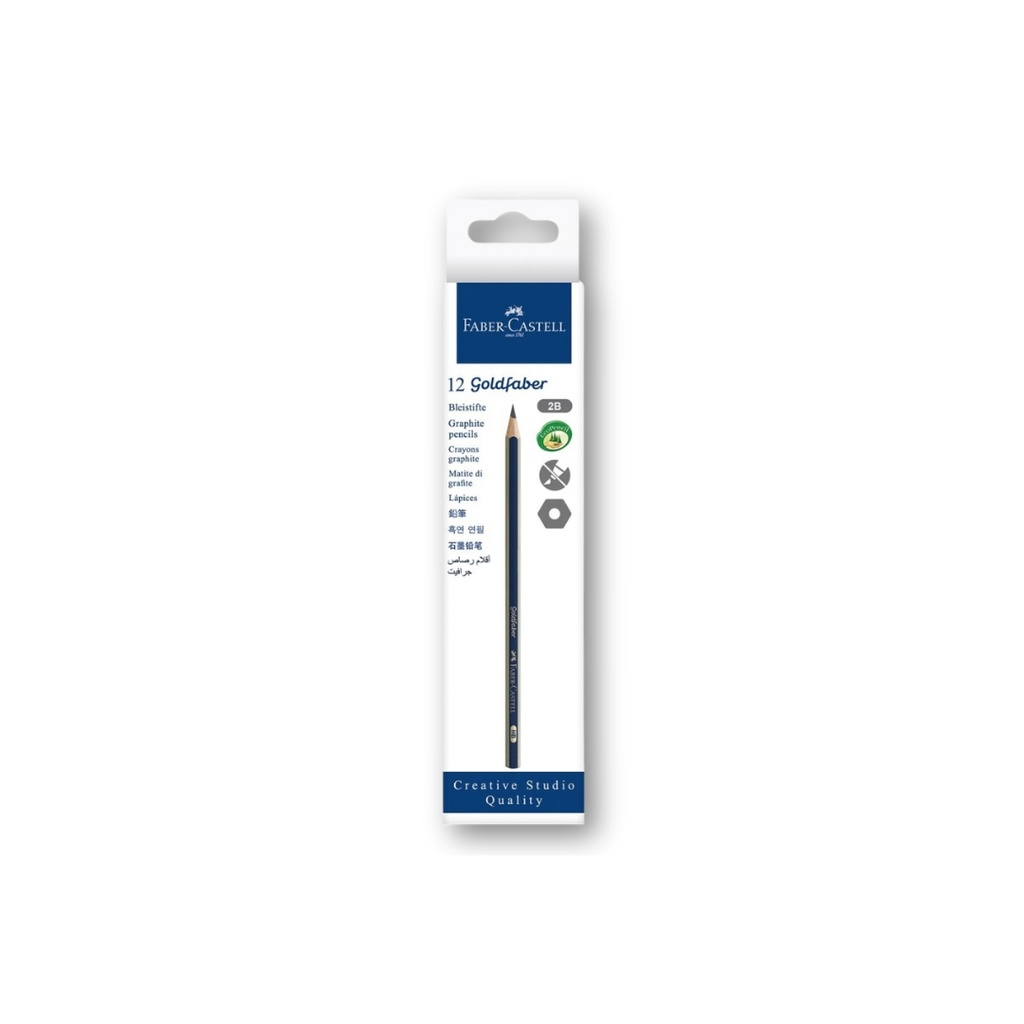 Faber Castell - Gold Faber 2B - Pencil Pack/12 Black