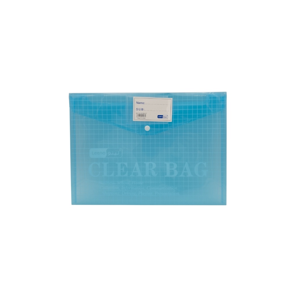 Leeno Clear Bag File Folder FC  Blue