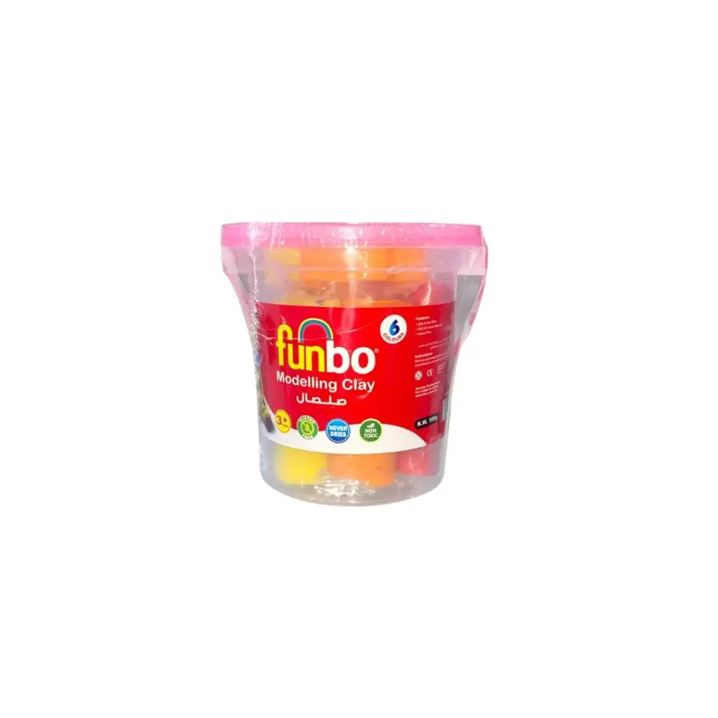 Funbo Modelling Clay 100g 6Colors 3 Moulds Cutters in Bucket
