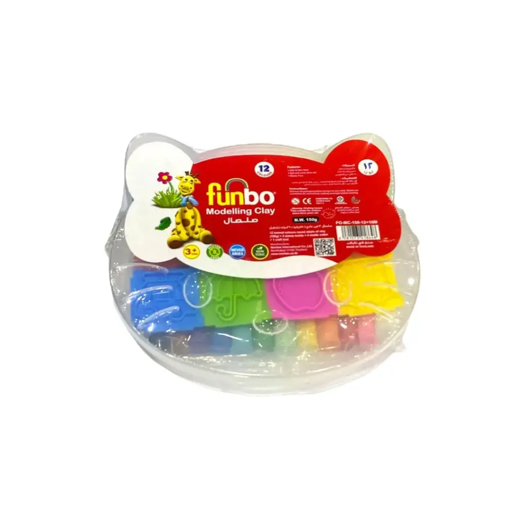 Funbo Modelling Clay 150g 12Colors Four 2D Moulds 1craft tool