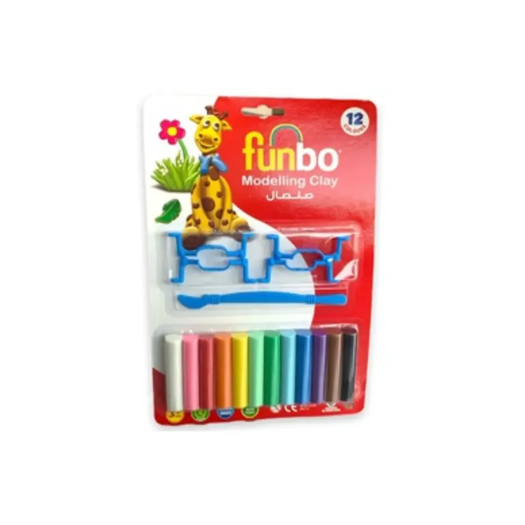 Funbo Modelling Clay 150g 12Color+1T+1Plastic Skeleton