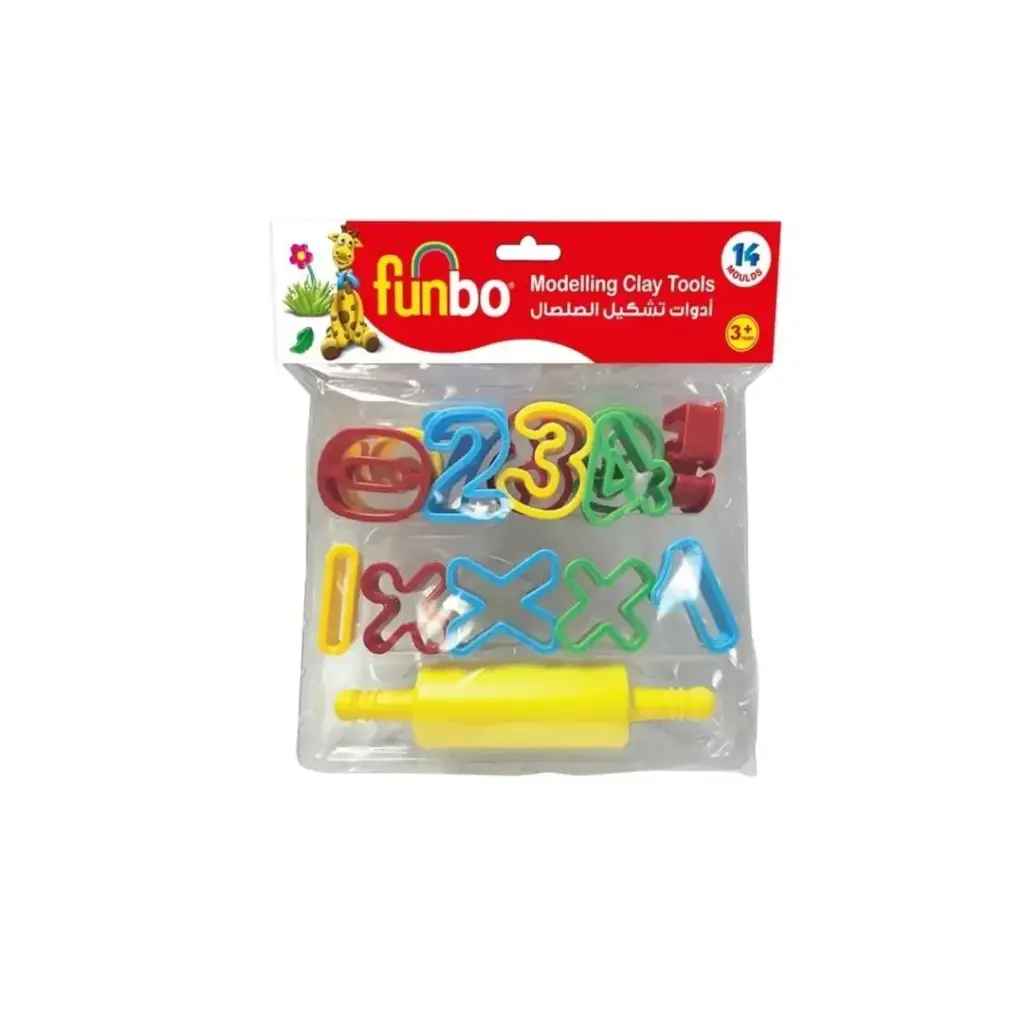 Funbo Modelling Clay Tools 14 Numeric Letters+1Roller