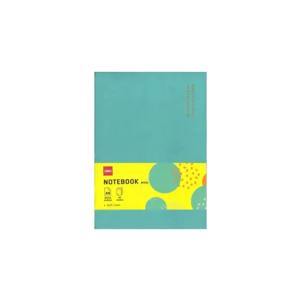 Deli Leather Cover Notebook A5 80Sheets Sea Green