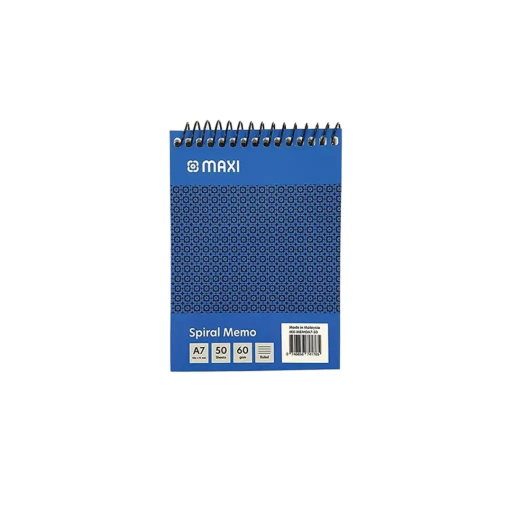 Maxi Top Spiral Memo Pad A7 50sheets