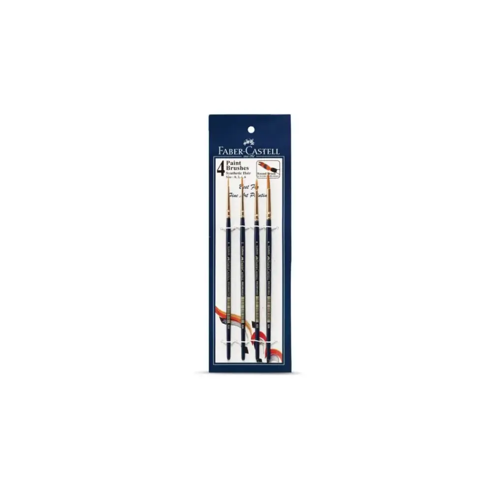 Faber Castell Synthetic Hairbrush Round 4Pc