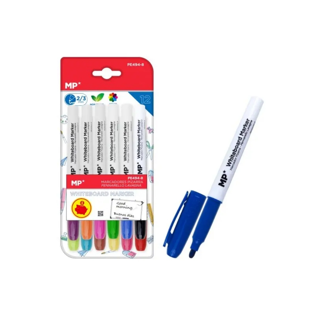 MP WHITEBOARD MARKER (12PCS MIX COLOUR)(PE494-8) (CARD)