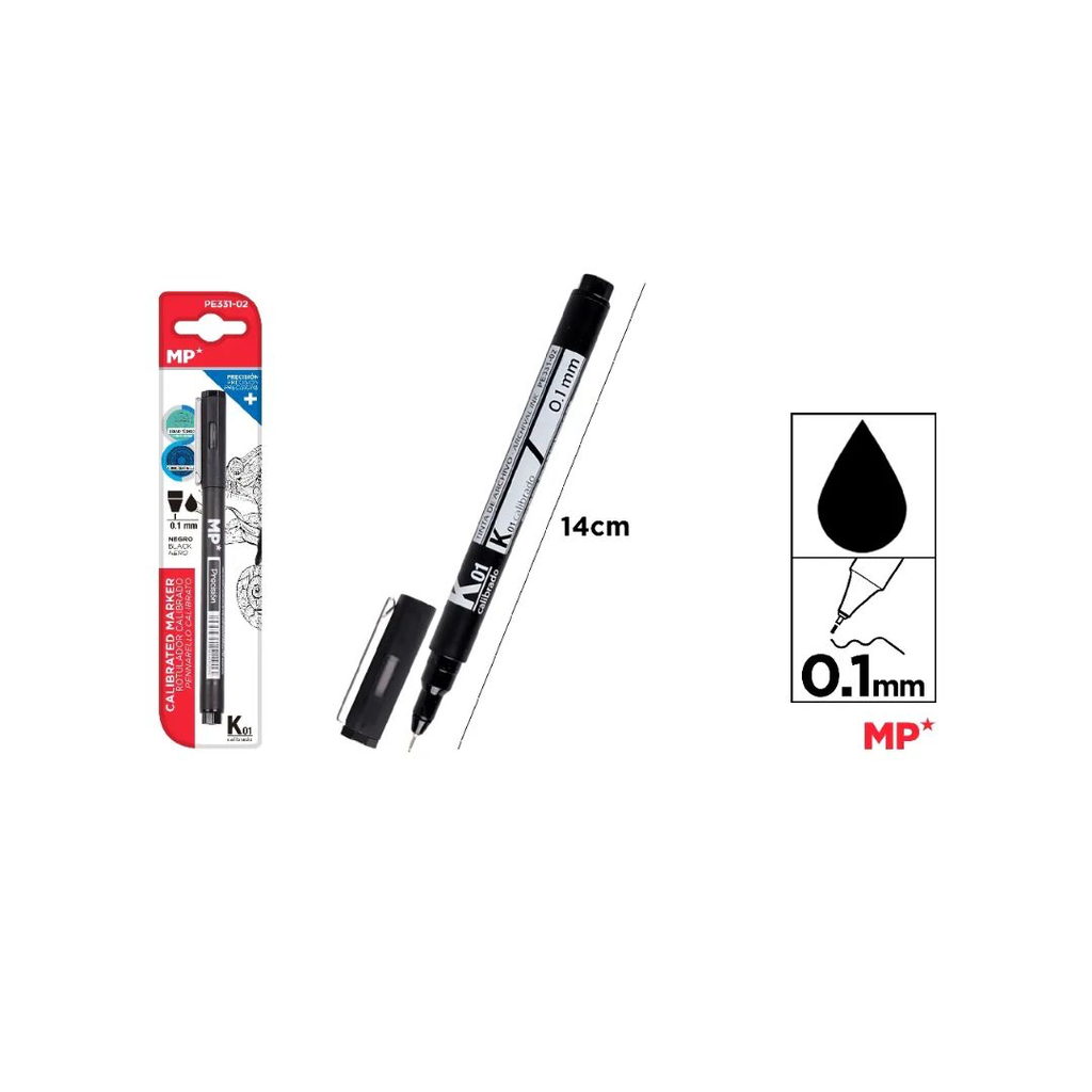 MP CALIBRATED MARKER BLACK 0.1MM - PE331-02