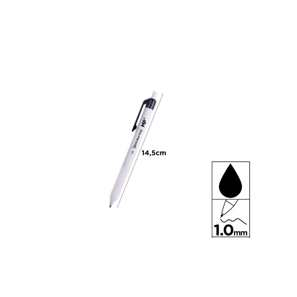 MP BEST GRIP BALLPOINT PEN 1.0 MM BLACK (PE252N-S)