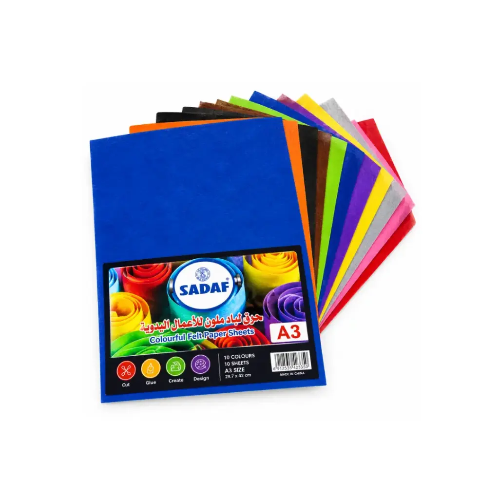 SADAF Gogh A3 10 color Not/Stick Colorful Felt Paper Sheets