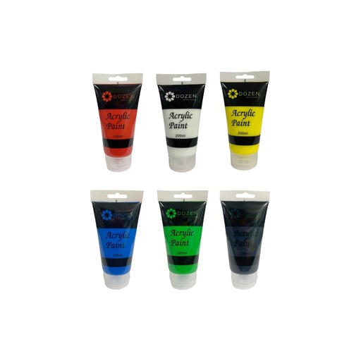 DOZEN Acrylic Paint Colour 200ml