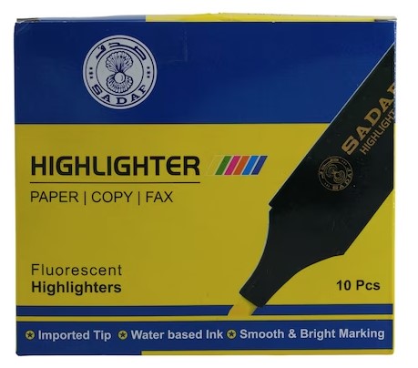 Sadaf - Yellow Highlighter Pen Box/1pc