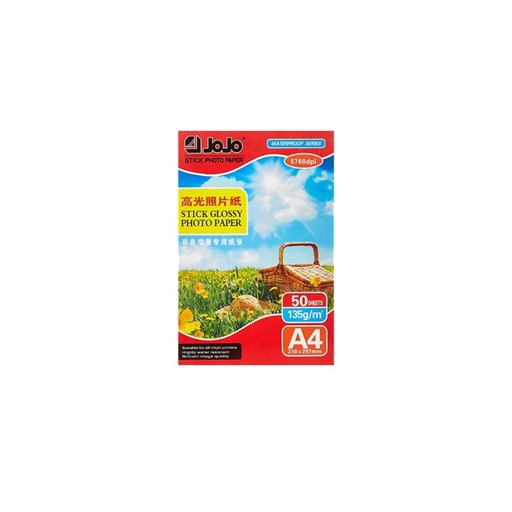[6931599720106-6931599720304] Jojo Stick Glossy Photo Paper 135grm 50sheets A4