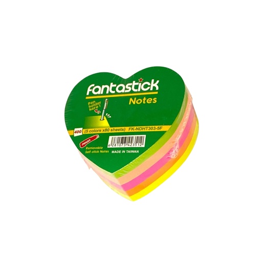 [FK-NDHT303-5F] FantaStick - Sticky Notes Colorful Heart Shape