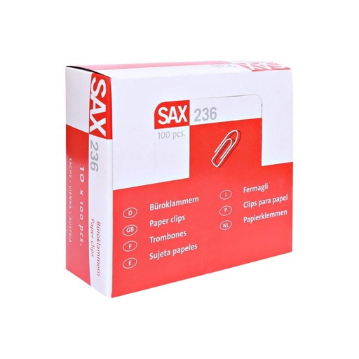 [SAX 236] Sax PAPER CLIP METAL 236 50MM Packet OF 100 Piece