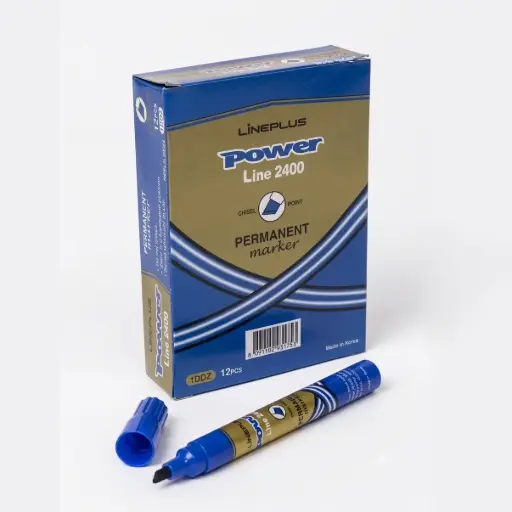 Lineplus Power Pen 2400 Permanent Marker Blue Box 12Pcs