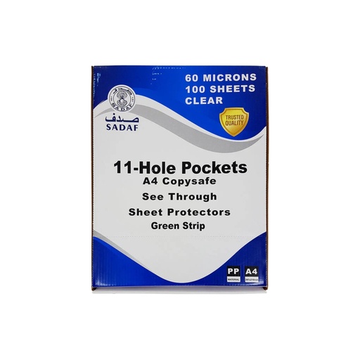 Sadaf - A4 Punched Pocket - 60 Mic 100 Pcs/Box