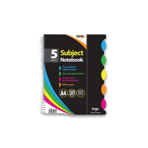 [TG302026] TIGER - University Notebook - 5 Subject A4 - 125sh