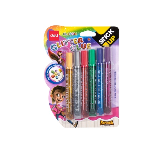 [NDA71101] Deli-EA71101 Glitter Glue, 12ML*6
