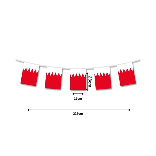 Bahrain Flag Bunting , Paper,  size 23 X 15 cm 