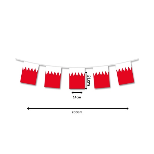[national] Bahrain Flag Bunting , fabric ,  size 21 X 14 cm 