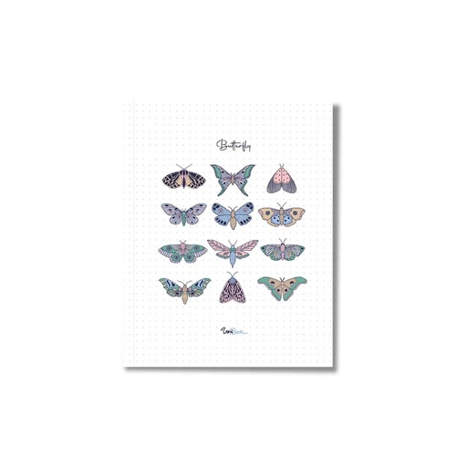 [UB24-0228-FL-02] UniBook Notebook Flexi one line 60 sheet 9X7 Butterfly 