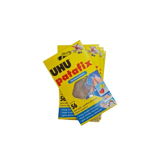 [UH37155] UHU Patafix Double-Sided Adhesive Pads Transparent Pack of 56