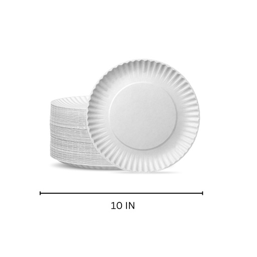 [1849786] Paper Plate WHITE 10 NO.W-221-10 20PCS/PKT