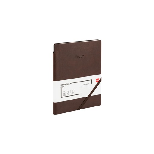 [NO.NDN130LBR] Deli - Leather Cover Notebook A5-96SH 80G Brown